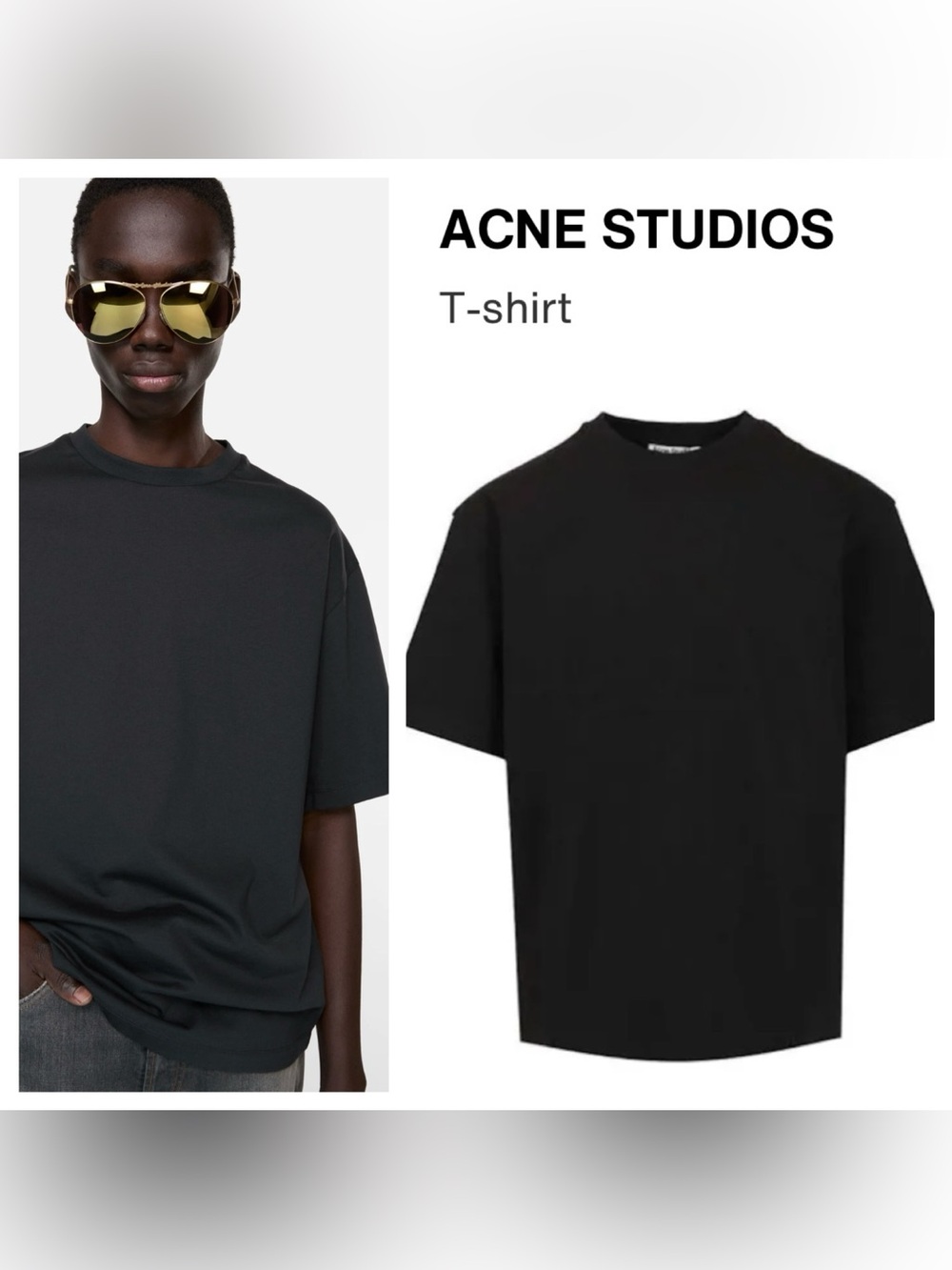 ACNE STUDIOS Mens Black Short-Sleeve Crewneck T-Shirt